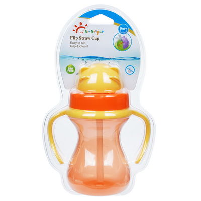 Çift Kulplar BPA İçermeyen 6oz 190ml Bebek Ağırlıklı Pipetli Bardak