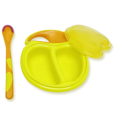 BPA FREE Yellow Easy Grip Bebek Besleme Kase ve Kaşıkları