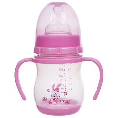 BPA FREE Geniş Ağızlı Çift Saplı PP 6oz Bebek Biberon