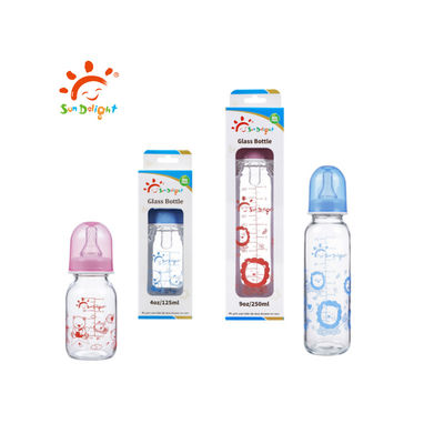 Isıya Dayanıklı Hi Transparency Standart Boyun 9oz 250ml Cam Bebek Biberonları