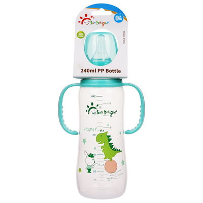 PP Çift Kulplu 8oz 240ml Yenidoğan Bebek Süt Şişesi