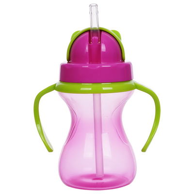 Çift Kulplar BPA İçermeyen 6oz 190ml Bebek Ağırlıklı Pipetli Bardak
