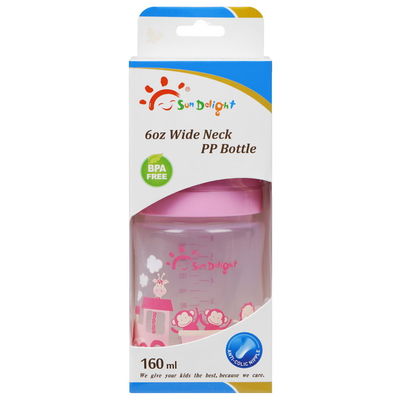 160ml PP Bebek Besleme Şişesi Geniş Boynuzlu Yıkanabilir